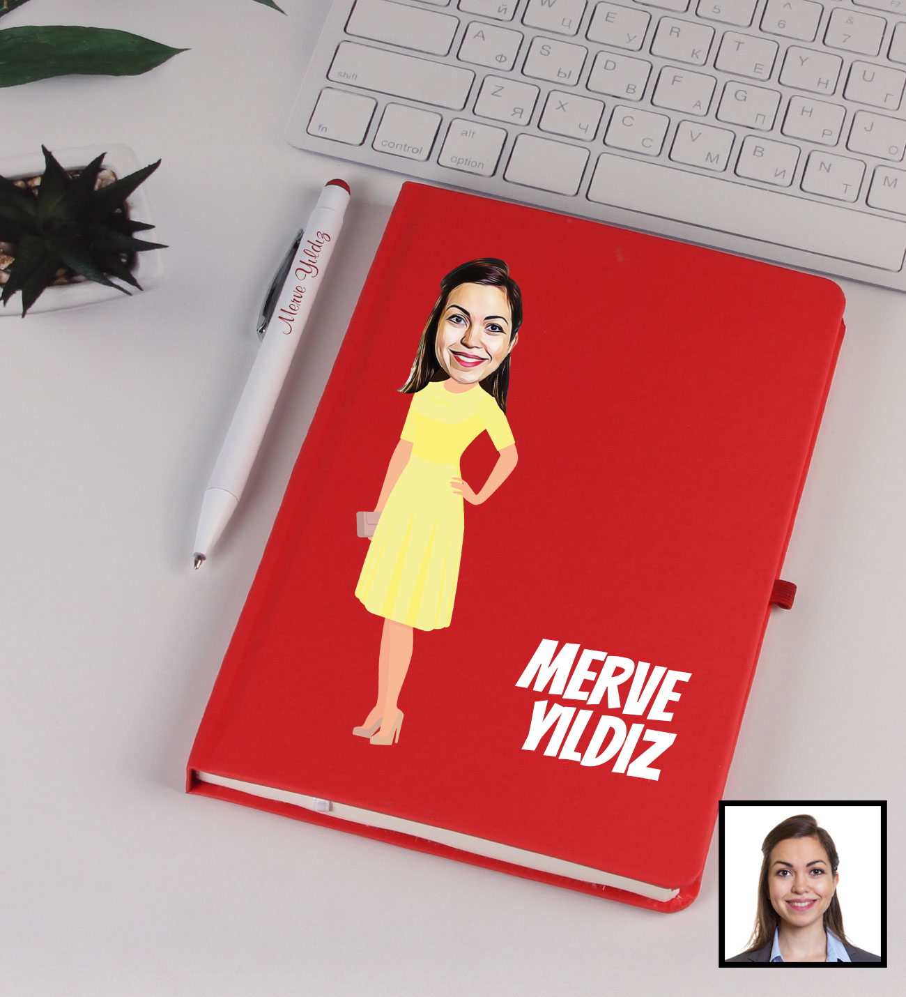 eJOYA Kişiye Özel Karikatür Tasarım Prenses Defter Kalem Seti 91348