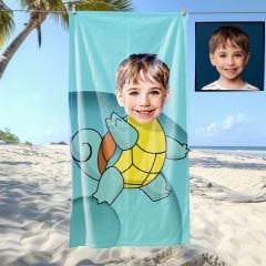 eJOYA Kişiye Özel Karikatür Fotoğraflı Pokemon Plaj ve Banyo Havlusu 115660