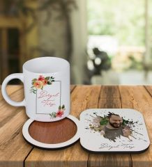 eJOYA Kişiye Özel Tasarım Kupa Bardak Ve Fotoğraflı Ahşap Bardak Altlığı 99429