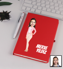 eJOYA Kişiye Özel Karikatür Tasarım Pembelim Defter Kalem Seti 91349