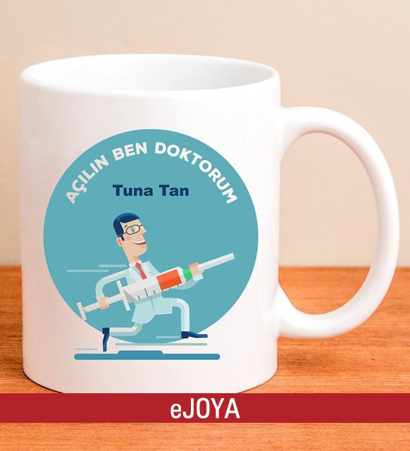 eJOYA Kişiye Özel Koşan Doktor Temalı Kupa Bardak 80006