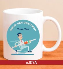 eJOYA Kişiye Özel Koşan Doktor Temalı Kupa Bardak 80006