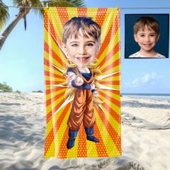 eJOYA Kişiye Özel Karikatür Fotoğraflı Çizgi Karakter Plaj ve Banyo Havlusu 115661