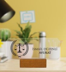 eJOYA Avukatlar Gününe Özel Kişiye Özel Tasarım Doğal Ağaç Masaüstü İsimlik 111218