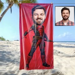 eJOYA Kişiye Özel Karikatür Fotoğraflı Kahramanım Plaj Ve Spor Havlusu 115061