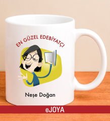 eJOYA Kişiye Özel En Güzel Edebiyatçı Kupa Bardak 80011