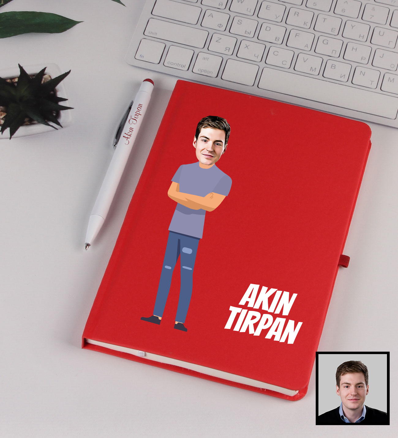 eJOYA Kişiye Özel Karikatür Tasarım Defter Kalem Seti 91355