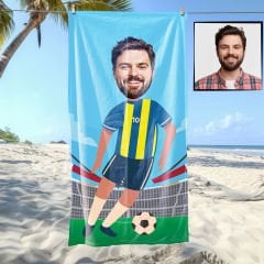 eJOYA Kişiye Özel Karikatür Fotoğraflı Taraftar Plaj Ve Spor Havlusu 115064