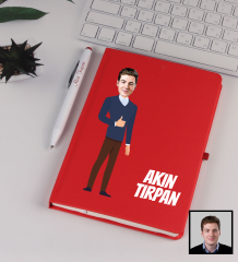 eJOYA Kişiye Özel Karikatür Tasarım Centilmen Defter Kalem Seti 91356