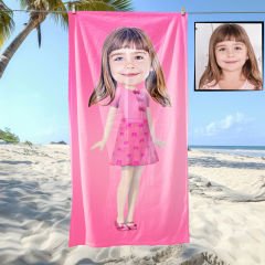 eJOYA Kişiye Özel Karikatür Fotoğraflı Çizgi Karakter Plaj ve Banyo Havlusu 115668