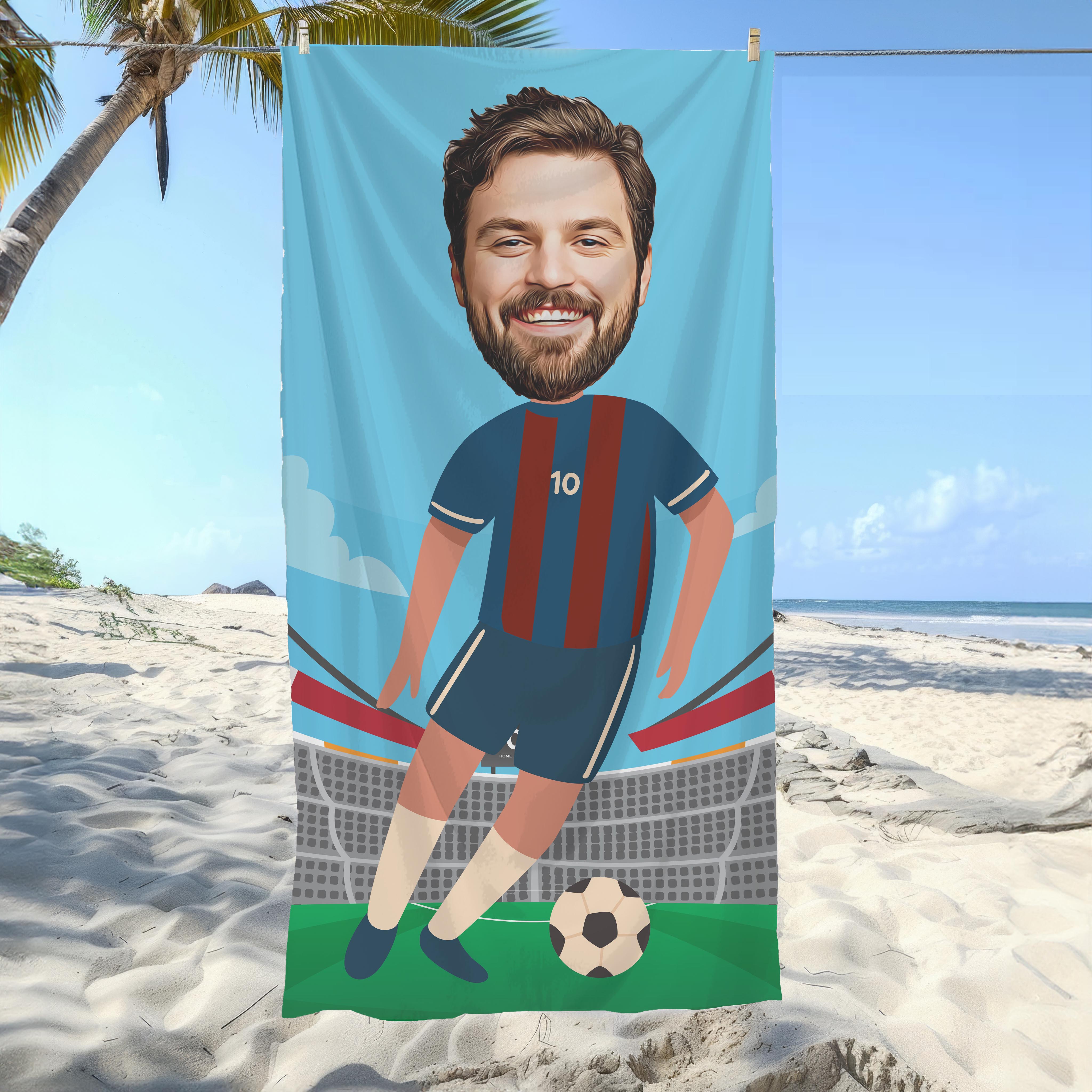 eJOYA Kişiye Özel Karikatür Fotoğraflı Taraftar Plaj Ve Spor Havlusu 115985