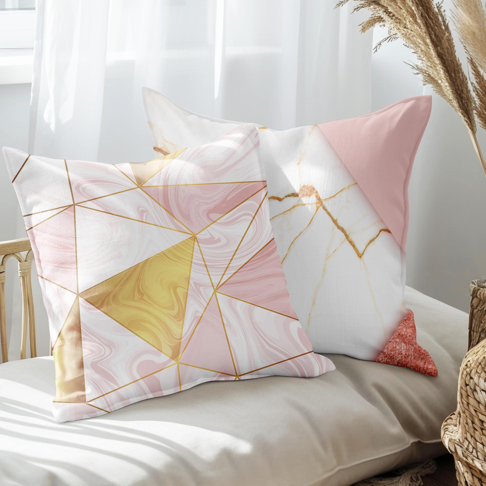 eJOYA Modern Tasarımlı 2'li Yastık İçi Ve Kırlent Kılıfı 45cm 113442
