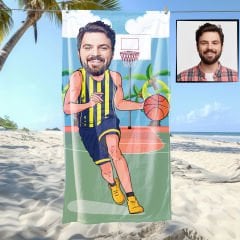 eJOYA Kişiye Özel Karikatür Fotoğraflı Taraftar Basketbocu Plaj Ve Spor Havlusu 115067