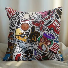 eJOYA Pop Art Tasarımlı 2'li Yastık İçi Ve Kırlent Kılıfı 45cm 113443