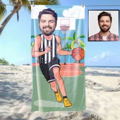 eJOYA Kişiye Özel Karikatür Fotoğraflı Taraftar Basketbocu Plaj Ve Spor Havlusu 115068