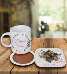 eJOYA Kişiye Özel Tasarım Kupa Bardak Ve Fotoğraflı Ahşap Bardak Altlığı 99440