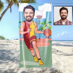 eJOYA Kişiye Özel Karikatür Fotoğraflı Taraftar Basketbocu Plaj Ve Spor Havlusu 115069