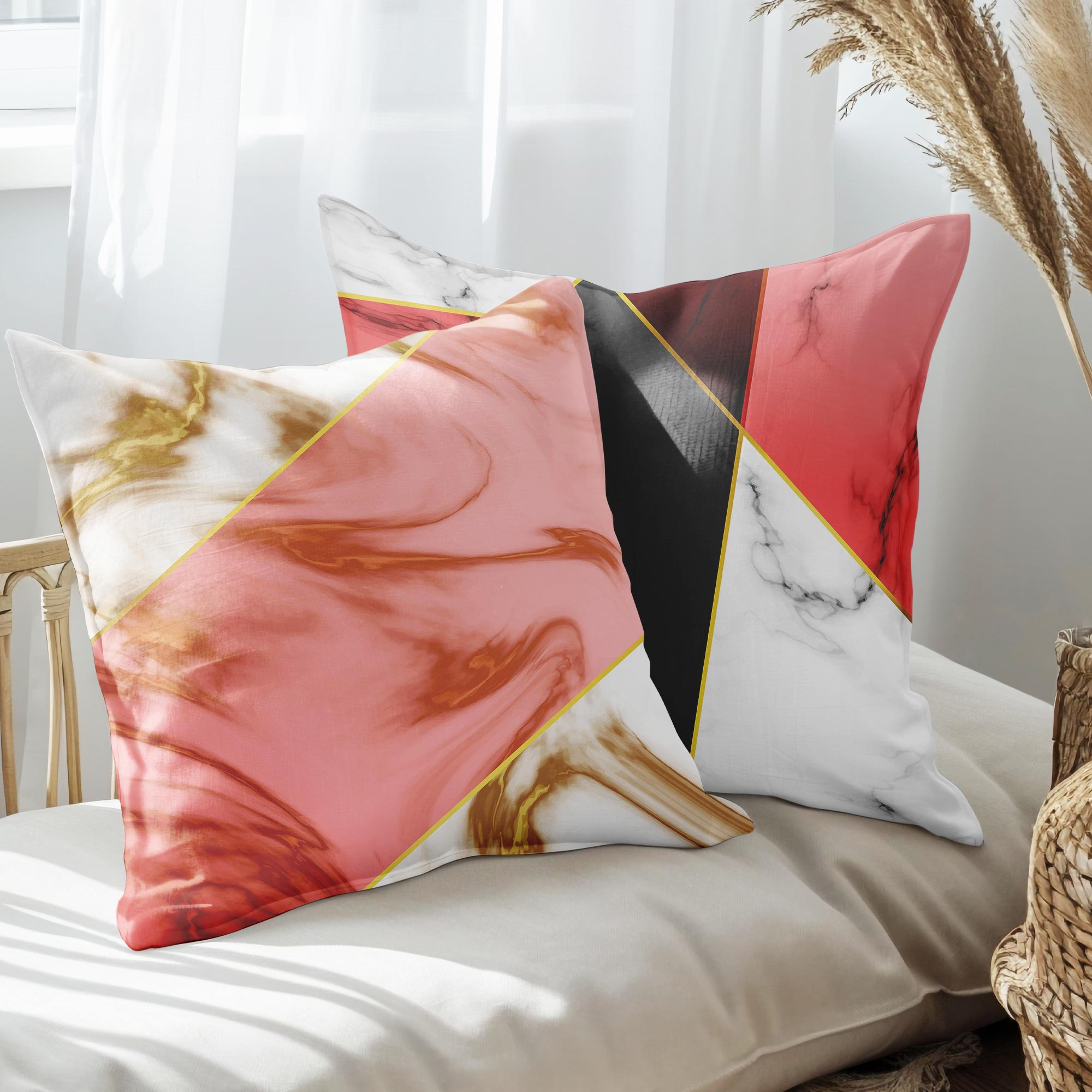 eJOYA Modern Tasarımlı 2'li Yastık İçi Ve Kırlent Kılıfı 45cm 113445