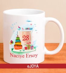 eJOYA Kişiye Özel Doğum Günü Kupa Bardak 80019