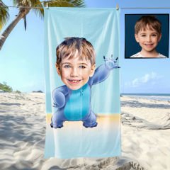 eJOYA Kişiye Özel Karikatür Fotoğraflı Çizgi Karakter Plaj ve Banyo Havlusu 115674