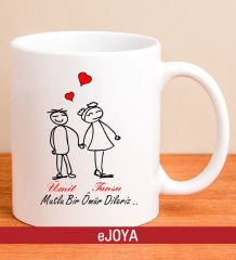 eJOYA Kişiye Özel Mutlu Çift Kupa Bardak 80027