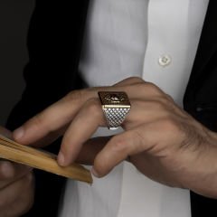 eJOYA Zirkon Taşlı Gümüş Erkek Yüzük 114158