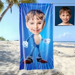 eJOYA Kişiye Özel Karikatür Fotoğraflı Çizgi Karakter Plaj ve Banyo Havlusu 115681