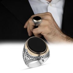 eJOYA Onix Taşlı Gümüş Erkek Yüzük 114160