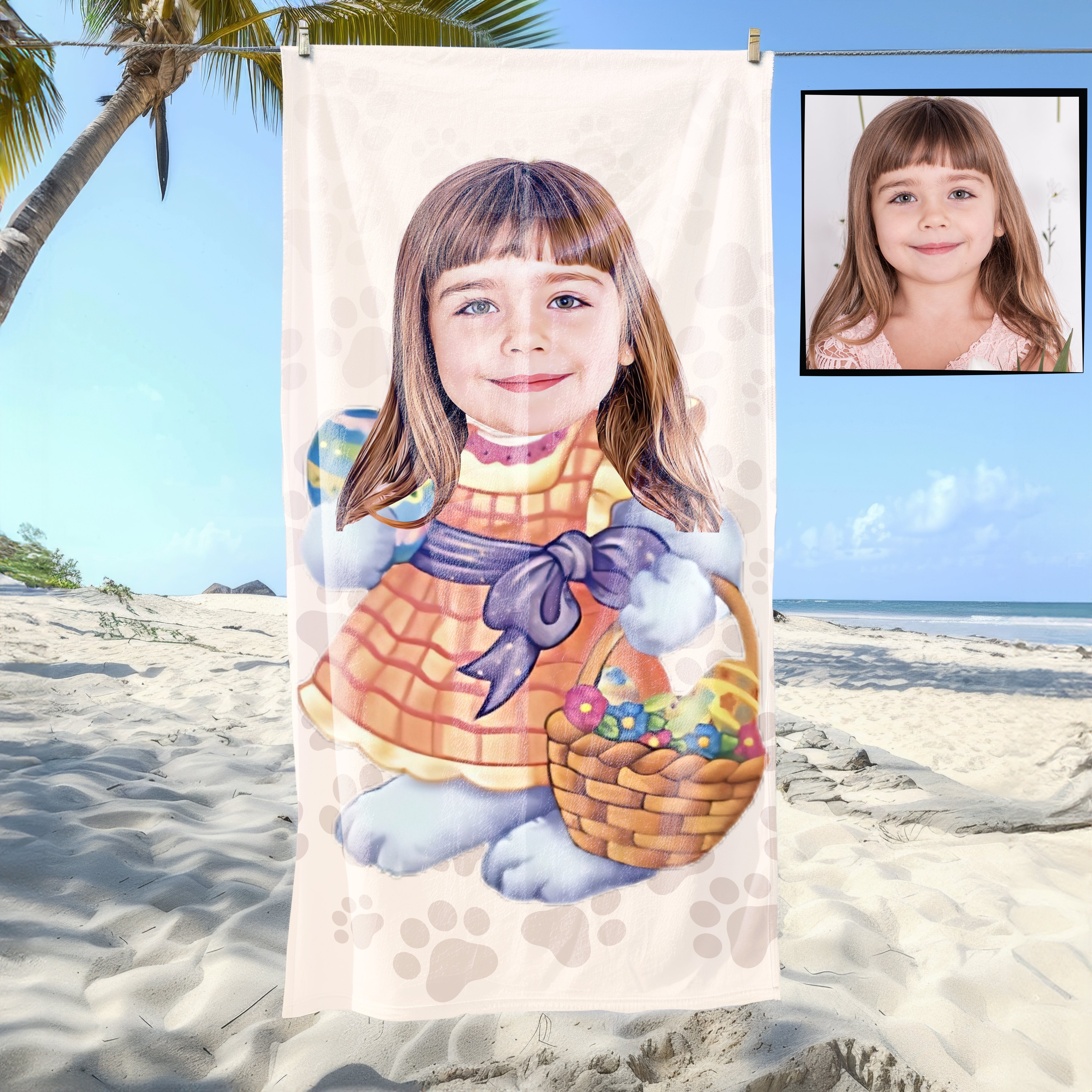 eJOYA Kişiye Özel Karikatür Fotoğraflı Çizgi Karakter Plaj ve Banyo Havlusu 115683