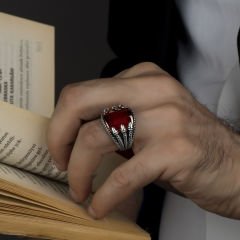 eJOYA Akik Taşlı Gümüş Erkek Yüzük 114164