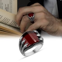eJOYA Akik Taşlı Gümüş Erkek Yüzük 114164