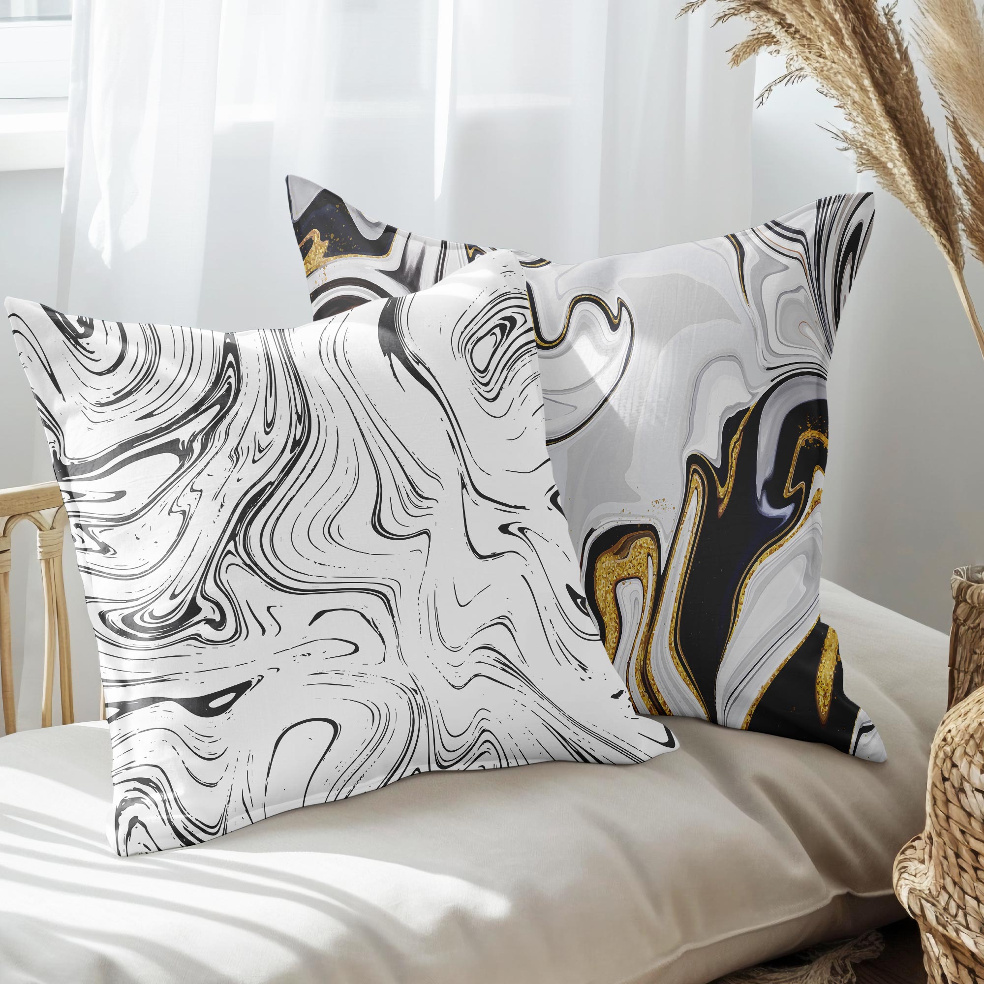 eJOYA Modern Tasarımlı 2'li Yastık İçi Ve Kırlent Kılıfı 45cm 113461