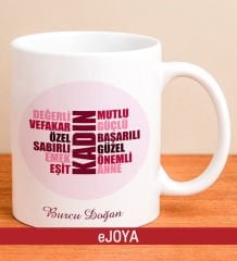 eJOYA Kişiye Özel Kadın Temalı Kupa Bardak 80041