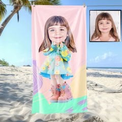 eJOYA Kişiye Özel Karikatür Fotoğraflı Çizgi Karakter Plaj ve Banyo Havlusu 115692