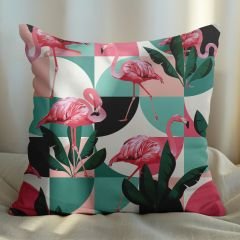 eJOYA Flamingo Tasarımlı 2'li Yastık İçi Ve Kırlent Kılıfı 45cm 113466