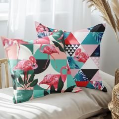 eJOYA Flamingo Tasarımlı 2'li Yastık İçi Ve Kırlent Kılıfı 45cm 113466