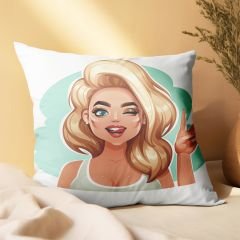 eJOYA Bir Sarışın Bir Esmer Tasarımlı 2'li Yastık İçi Ve Kırlent Kılıfı 45cm 113468
