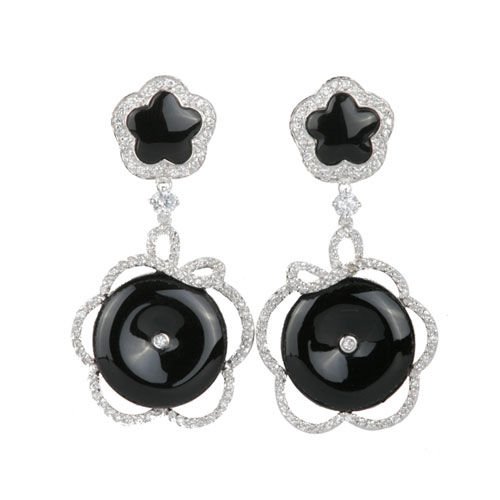 eJOYA Onix Taşlı Gümüş Küpe 33574