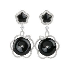 eJOYA Onix Taşlı Gümüş Küpe 33574