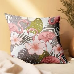 eJOYA Flamingo Ve Ananas Tasarımlı 2'li Yastık İçi Ve Kırlent Kılıfı 45cm 113475
