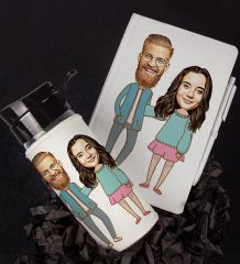 eJOYA Kişiye Özel Karikatür Tasarım Defter Kalem Ve Matara Hediye Seti 96472