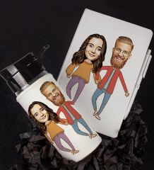 eJOYA Kişiye Özel Karikatür Tasarım Defter Kalem Ve Matara Hediye Seti 96473