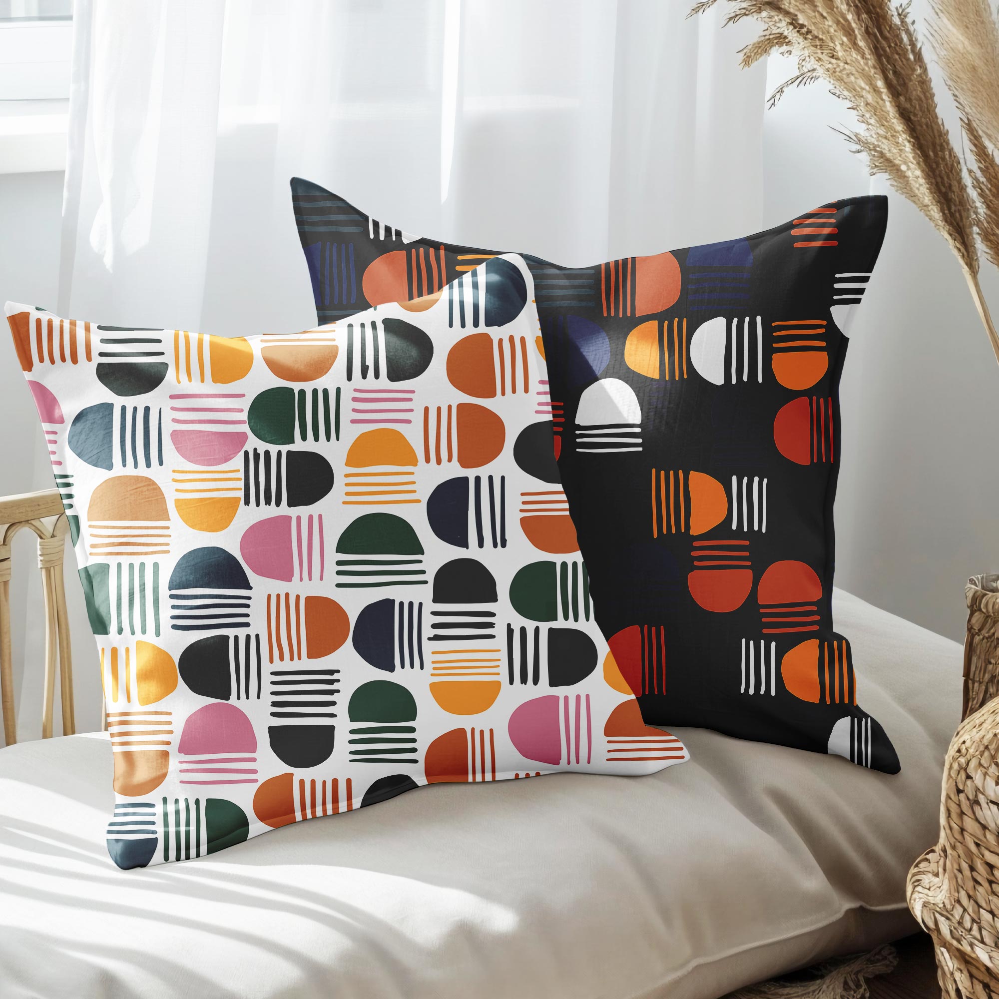 eJOYA Modern Tasarımlı 2'li Yastık İçi Ve Kırlent Kılıfı 45cm 113477