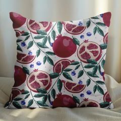 eJOYA Nar Ve Çiçek Tasarımlı 2'li Yastık İçi Ve Kırlent Kılıfı 45cm 113478