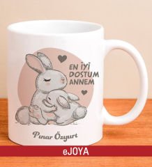 eJOYA Kişiye Özel En İyi Dostum Annem Temalı Kupa Bardak 80060