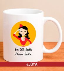eJOYA Kişiye Özel Mesajlı Kadın Hostes Kupa Bardak 80061
