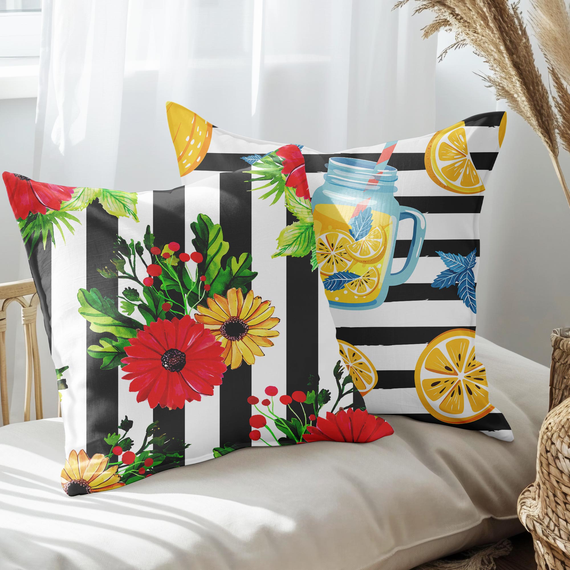eJOYA Modern Tasarımlı 2'li Yastık İçi Ve Kırlent Kılıfı 45cm 113482
