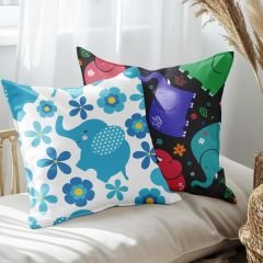 eJOYA Uğurlu Fil Tasarımlı 2'li Yastık İçi Ve Kırlent Kılıfı 45cm 113484