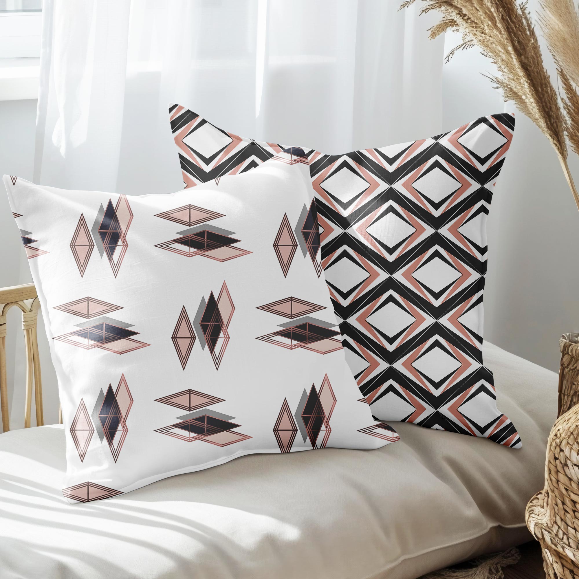eJOYA Modern Tasarımlı 2'li Yastık İçi Ve Kırlent Kılıfı 45cm 113487