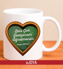 eJOYA Kişiye Özel Seni Çok Seviyorum Öğretmenim Kupa Bardak 80073
